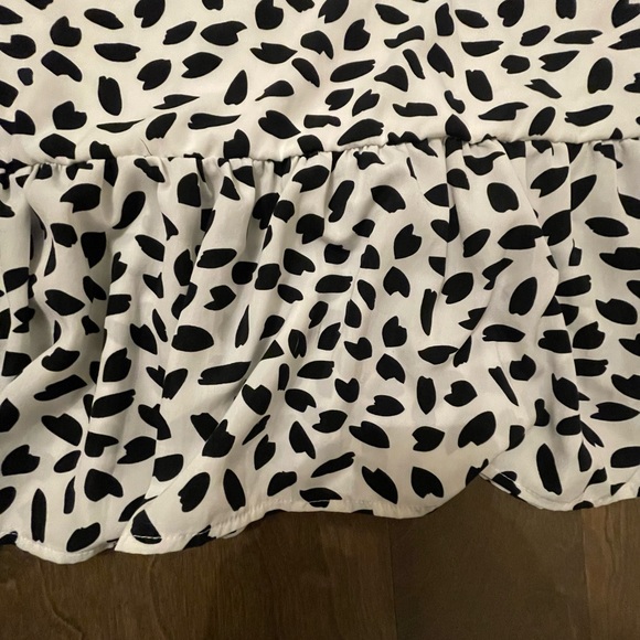 Missguided White Dalmatian Print Ruffle Hem Oversized Midaxi Smock Dress - Picture 8 of 8